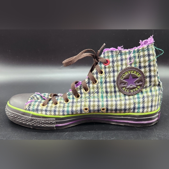 Rare Converse All Star Hi-Top Sneakers Green/Purple Mens 8, Womens 10 1/2 - Picture 2 of 5